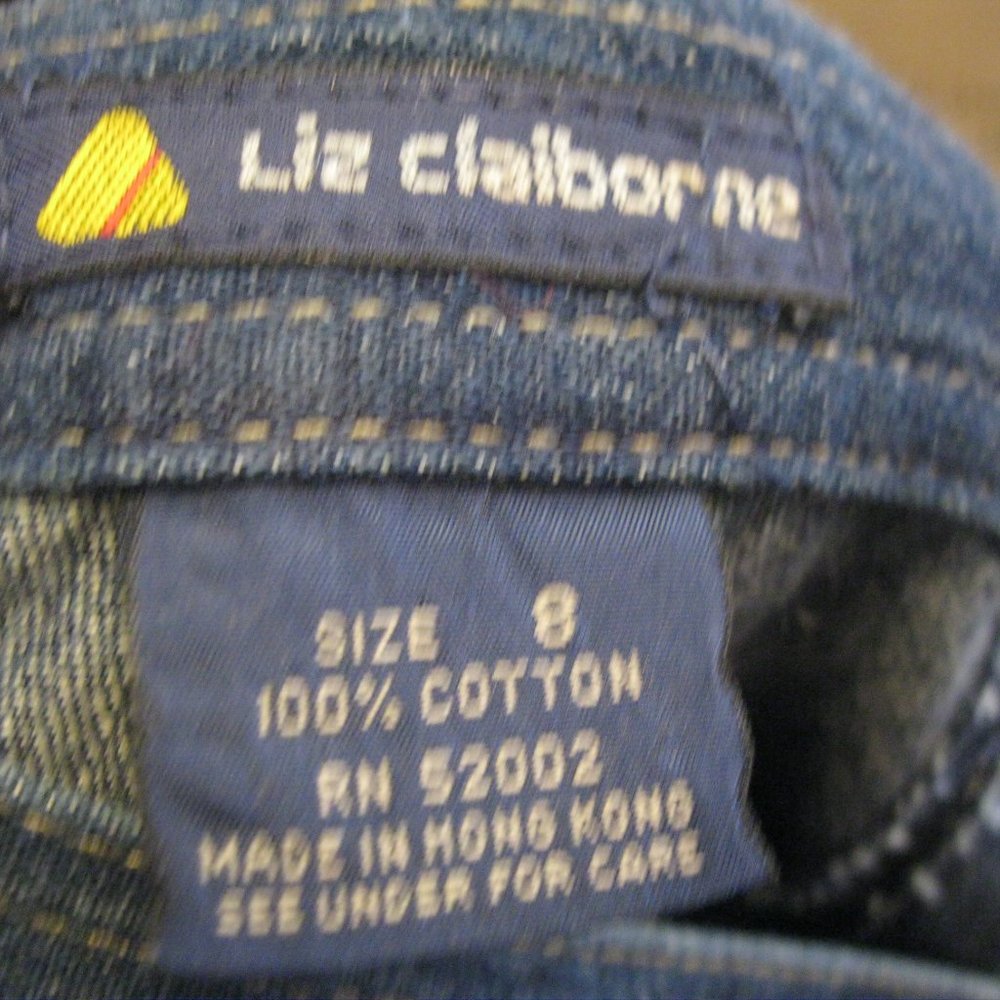 Vintage 80s Preppy DENIM Prairie Skirt Liz Claiborne Cottagecore SM - Picture 6 of 6